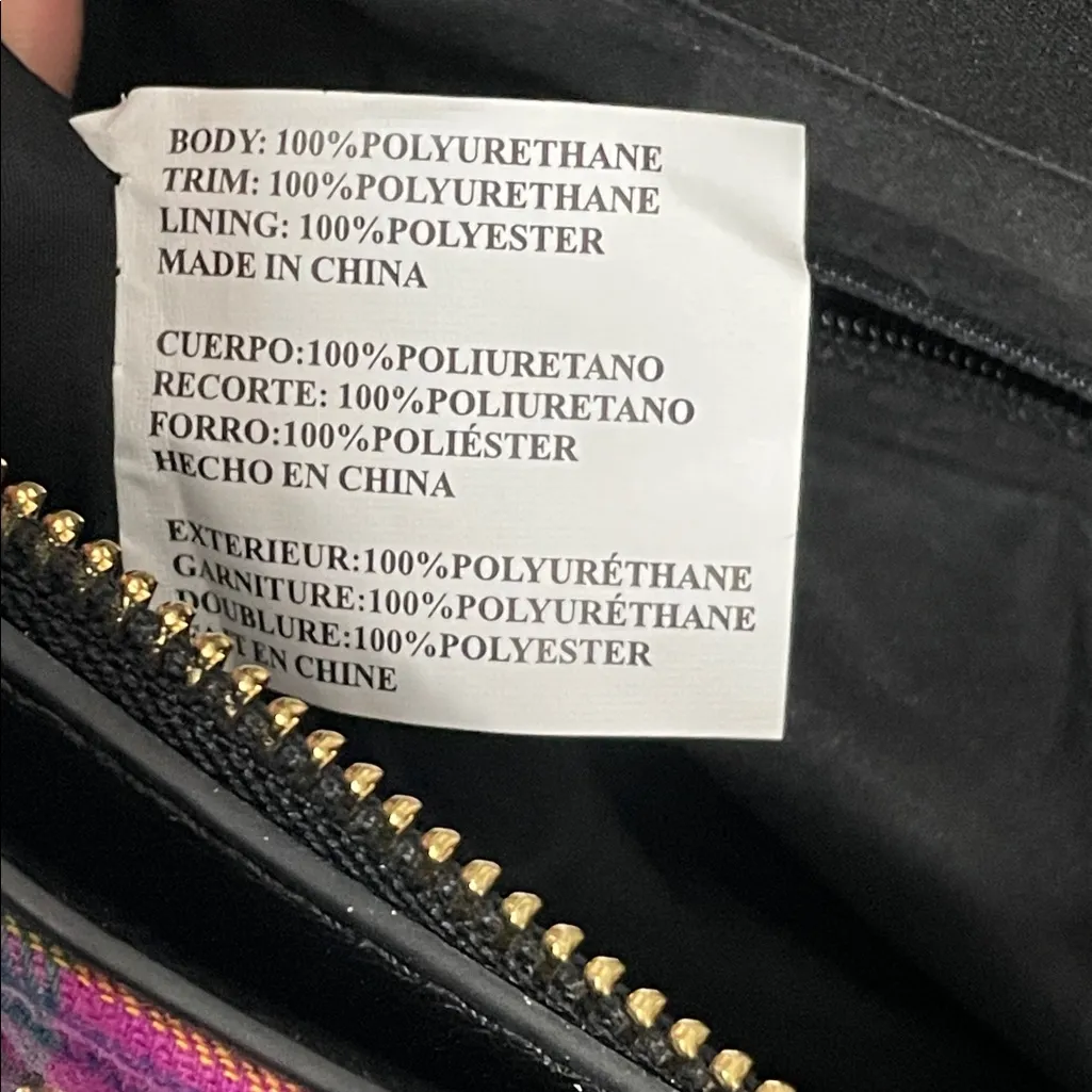 Betsey Johnson Pretty & Punk Plaid Studded Flap Satchel, Pink Multi - Image 9