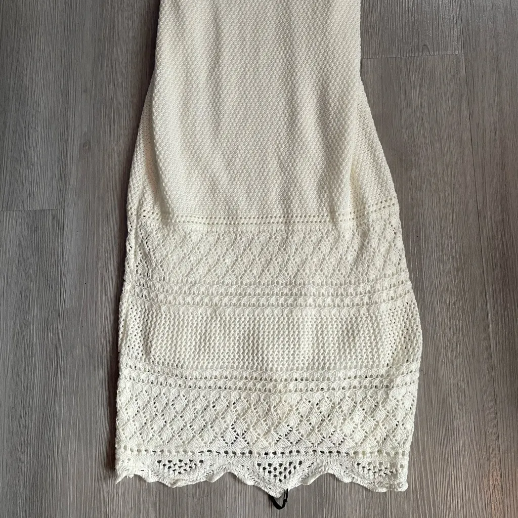 NWT Freshman 1996 Ivory Knit Midi Dress size Small White - Image 2