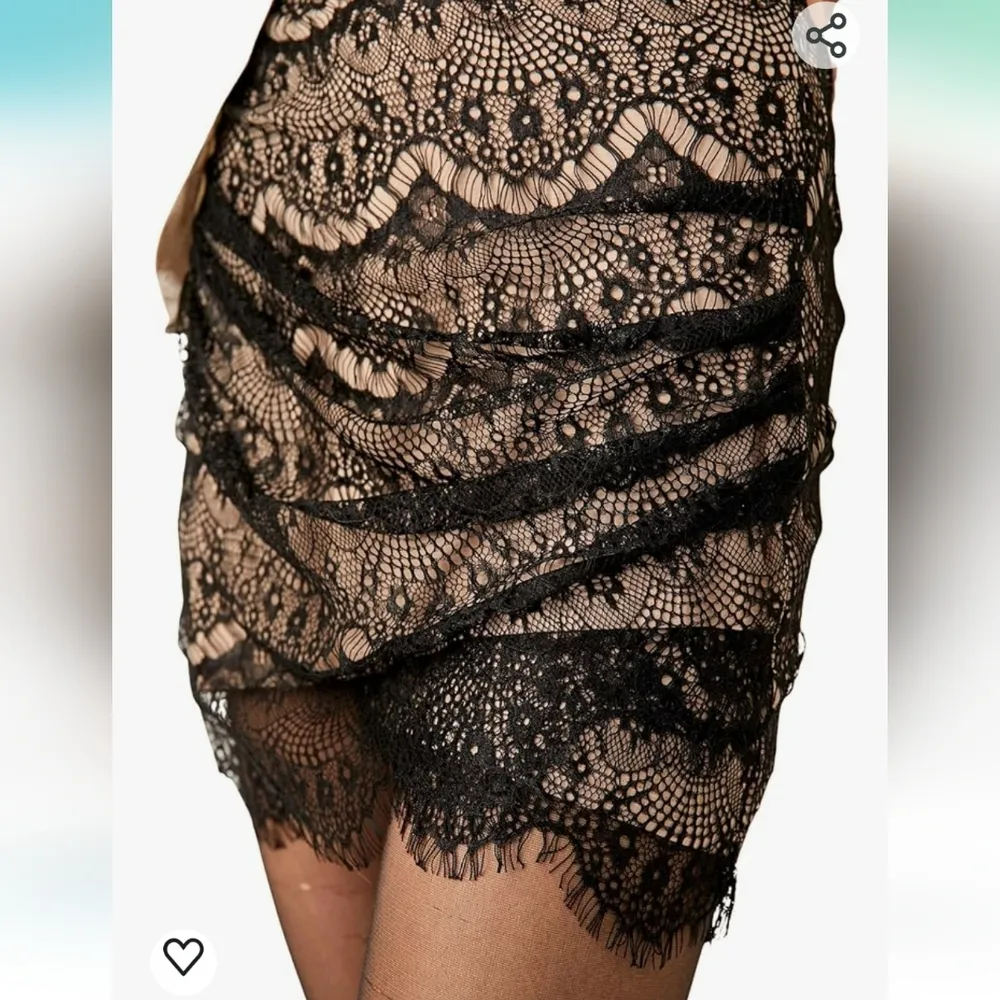NWT Free People Zoey Lace Mini Skirt in Black  Size 8 - Image 3