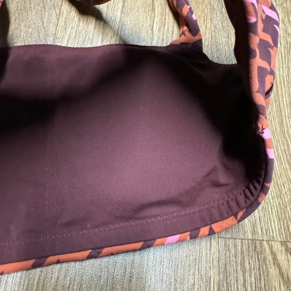 Aerie Offline Real Me Extra Stretch Square Neck Red Houndstooth Sports Bra L - Image 5