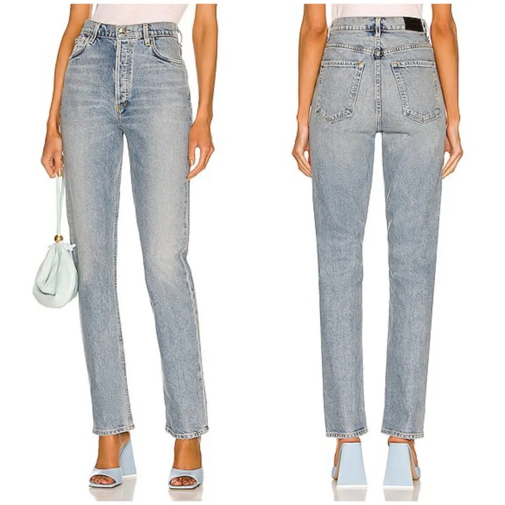 New Goldsign Lawler High Waisted Jean In Blue Blyth Button Fly Size 24 - Image 2