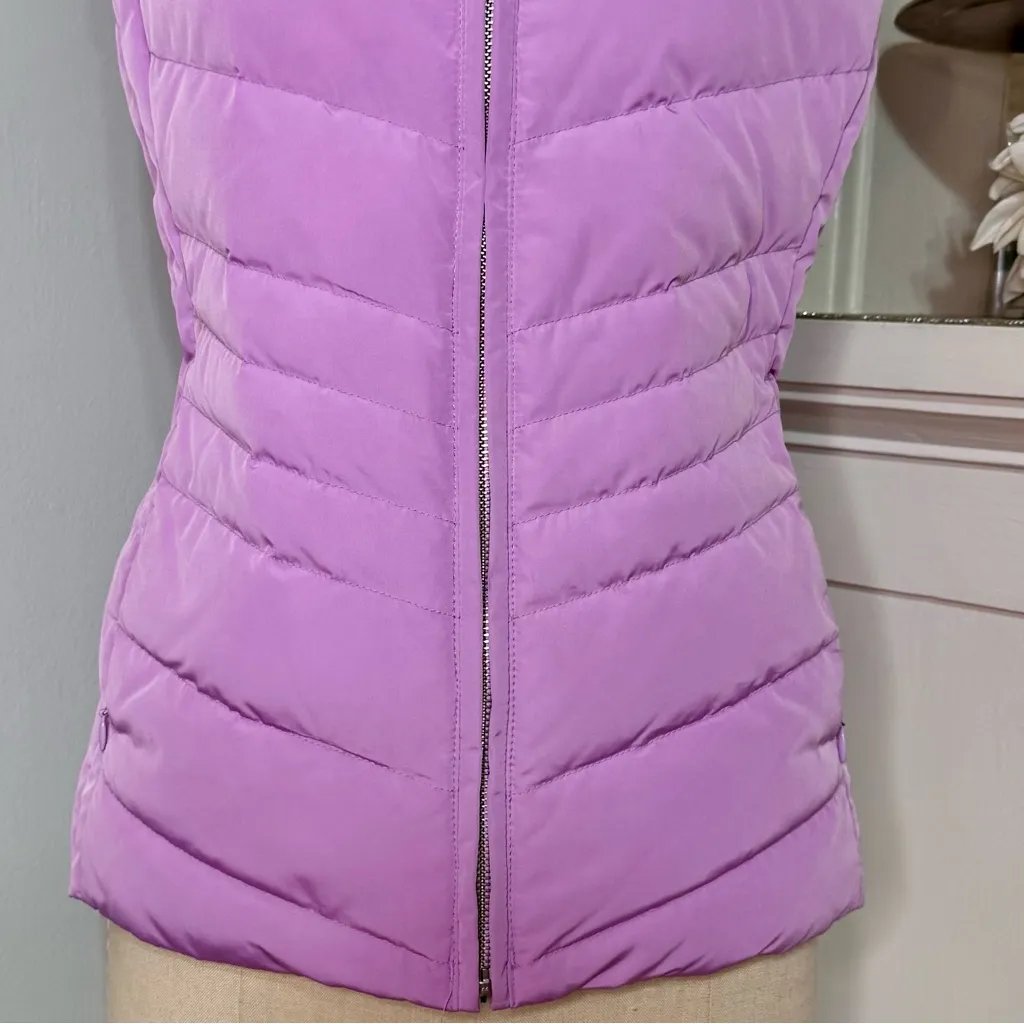 Talbots Purple Down Puffer Vest Winter Jacket Coat Size Medium - Image 4