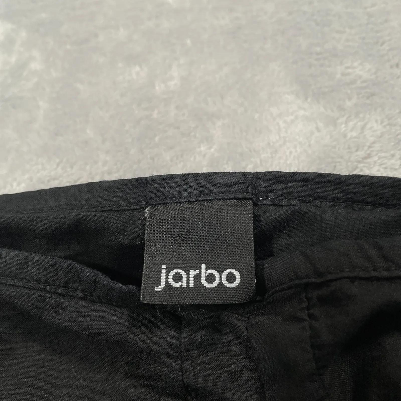 Jarbo Pants 34 US 4 Black Bell Bottom Flared Luxury Statement Boho Pima Cotton - Image 3