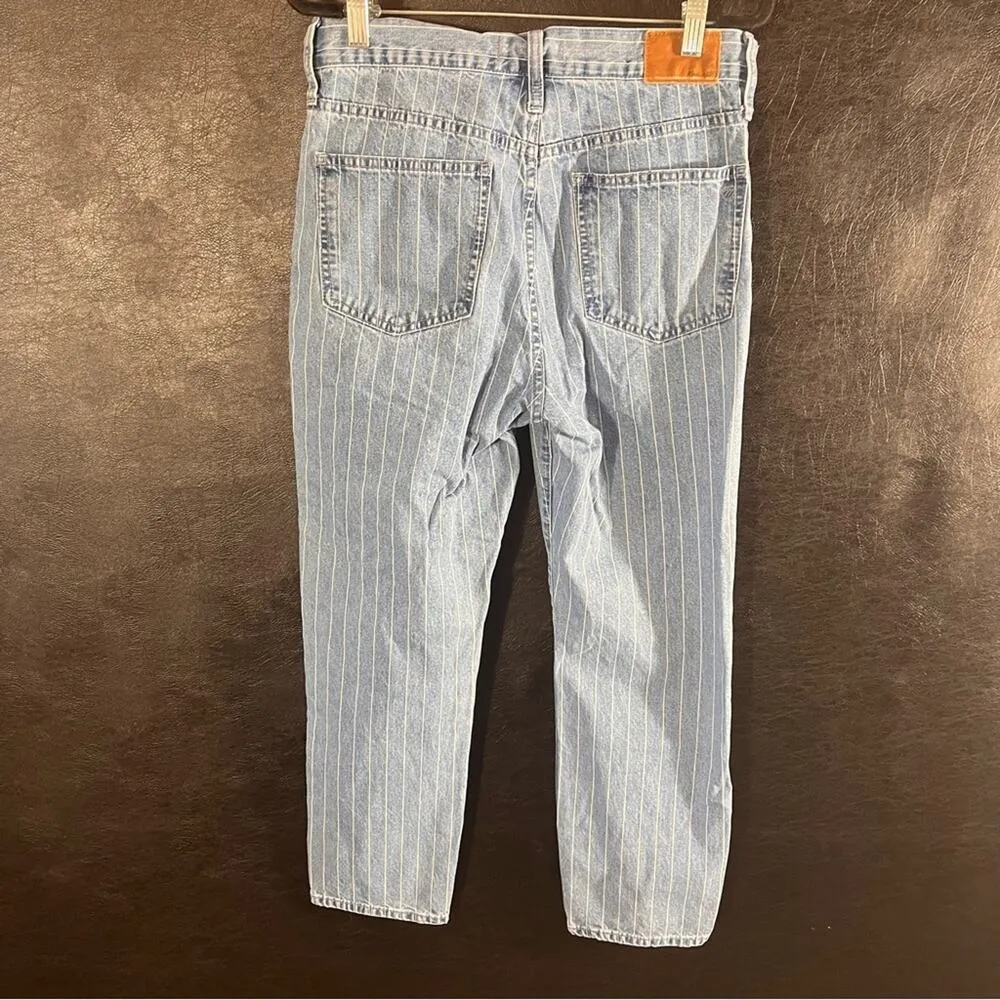 Madewell Pinstripe The Perfect Vintage Crop Jeans Size 28 - Image 2
