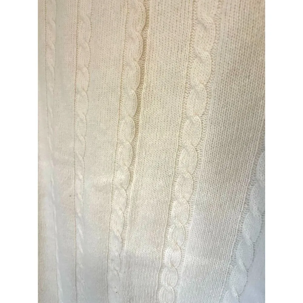 Vintage HENRY GRETHEL Lambswool and Angora Ivory Cable Long Skirt Women's sz. M White Size M - Image 2