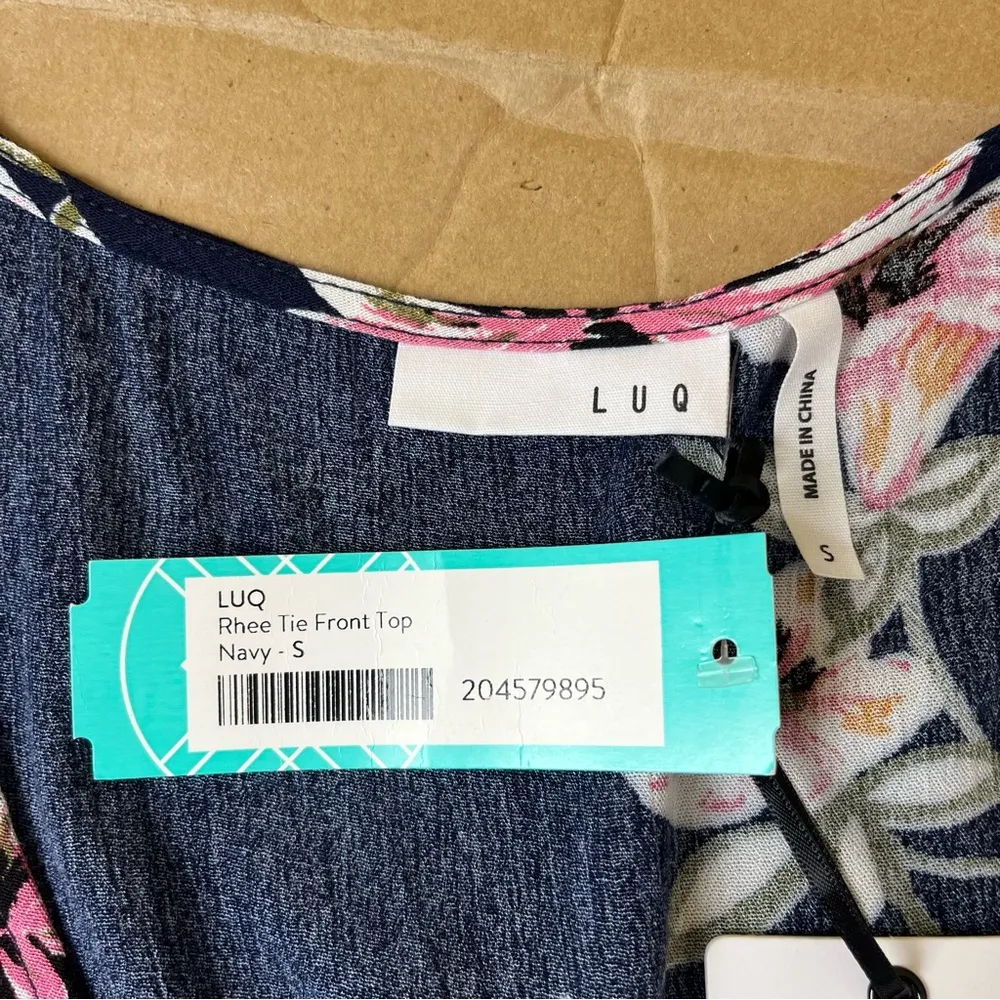 Stitch Fix Luq Rhee Tie Front Top Blue - Image 6