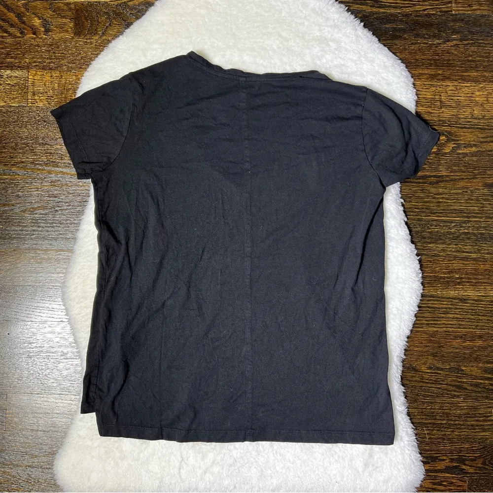 Zara Black Short Sleeve V Neck Tee - Image 4