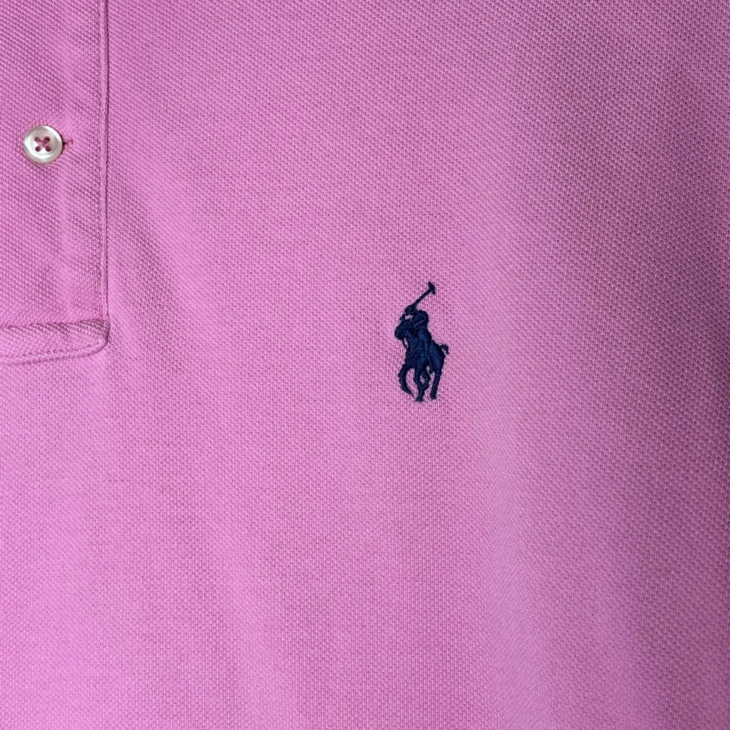Polo Ralph Lauren Women’s Classic Preppy Y2K Cotton Polo Shirt Pink Size Laege - Image 2