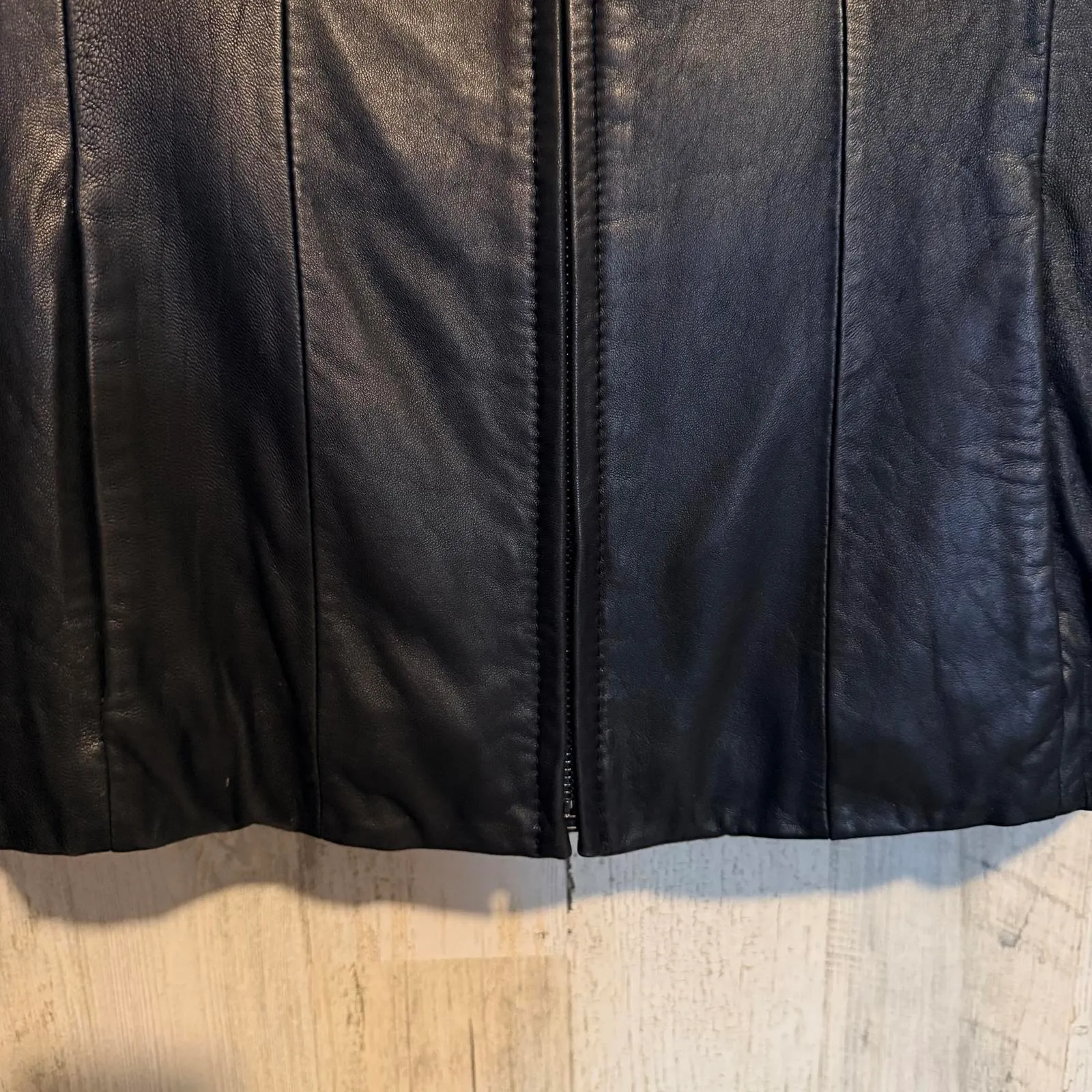 Bromley Genuine Leather Jacket Black Zip Front Classic Moto Women’s Small - Image 7