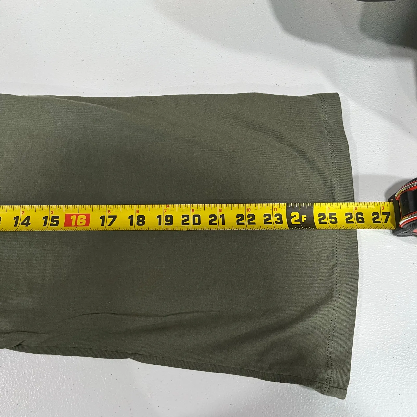 New Acadia V Neck Green Short Sleeve Tee Military Green Terramor Womens Medium - Image 7