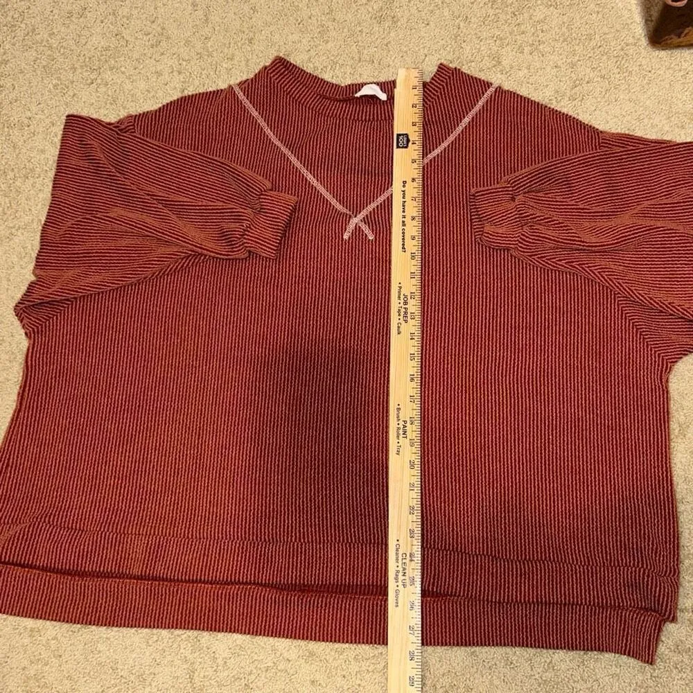 Fantastic‎ Fawn textured oversized rust drop shoulder top size S - Image 8