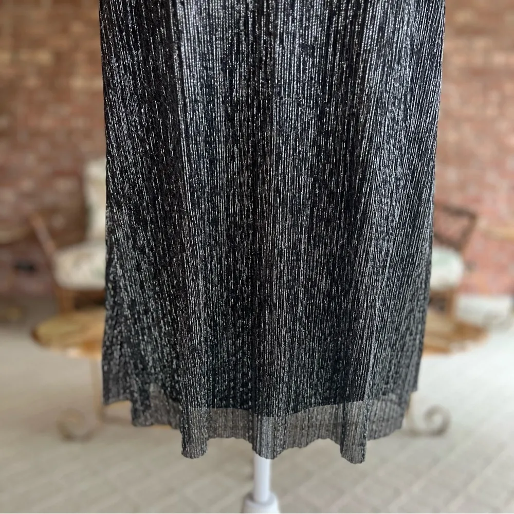 NWT As U Wish Dress Black Silver Metallic Shimmer Mini M Cocktail LBD Party Chic - Image 6