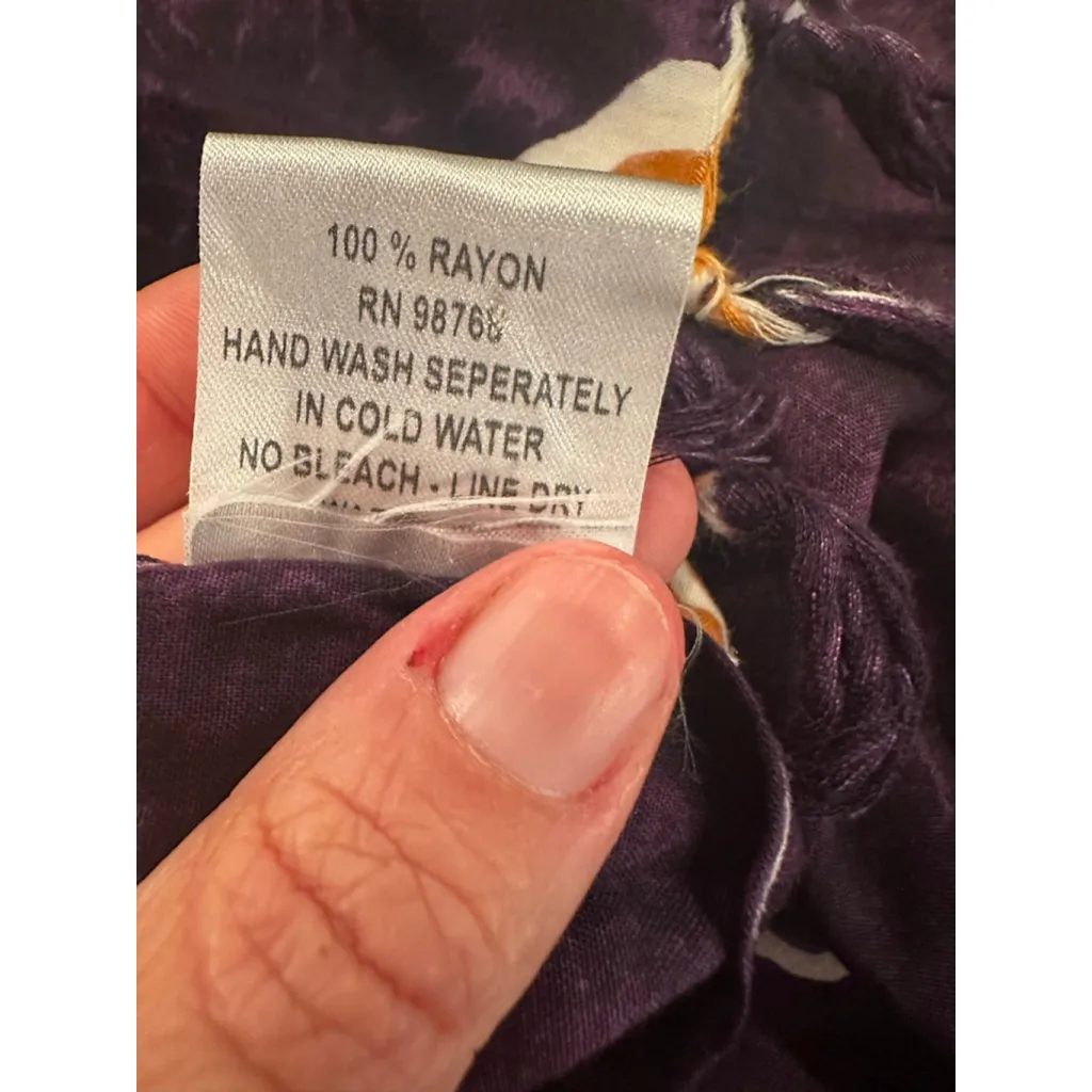 Women's Bali Casuals Purple Orange Sarong One Size Size M - Image 4