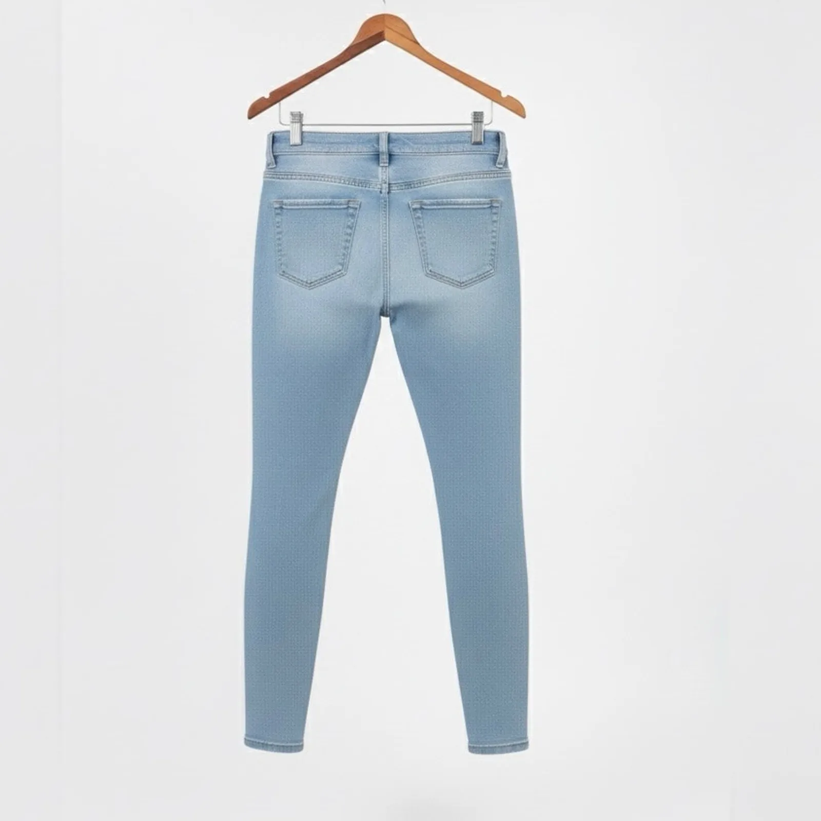 NWT Labijou Skinny Jeans Juniors 7 Light Wash Distressed High Rise Stretch Basic - Image 4