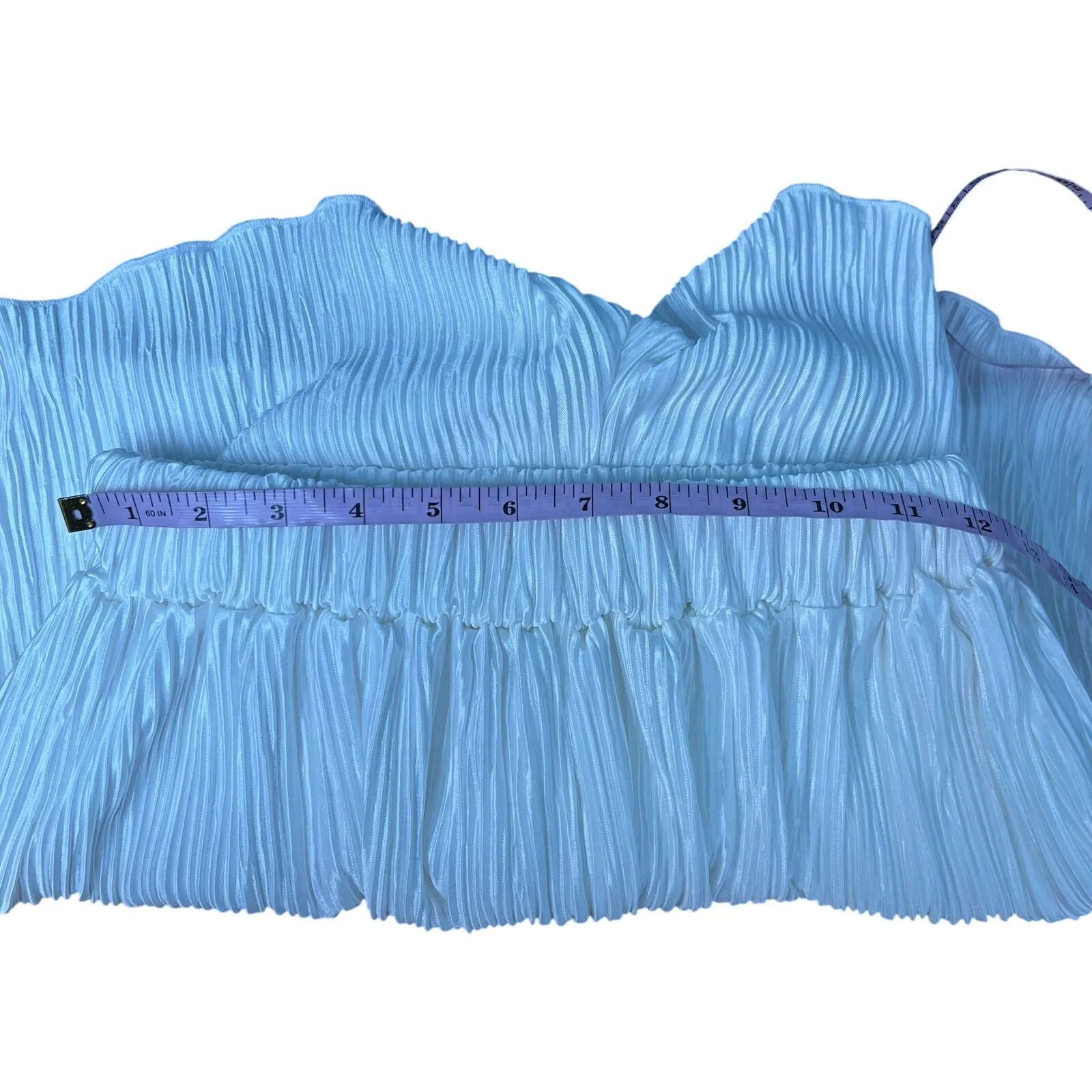 Womens Pleated Pull On Shorts Womens Small Fairy Coquette Angelcore Event Party White - Image 3