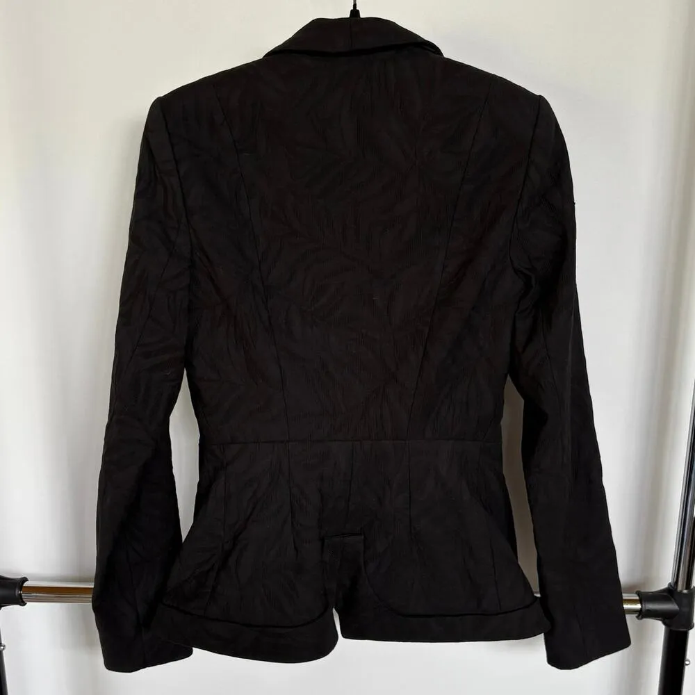 Z. Spoke Zac Posen Black Textured Classic Blazer Jacket Career Quiet Luxury Sz 6 - Image 5