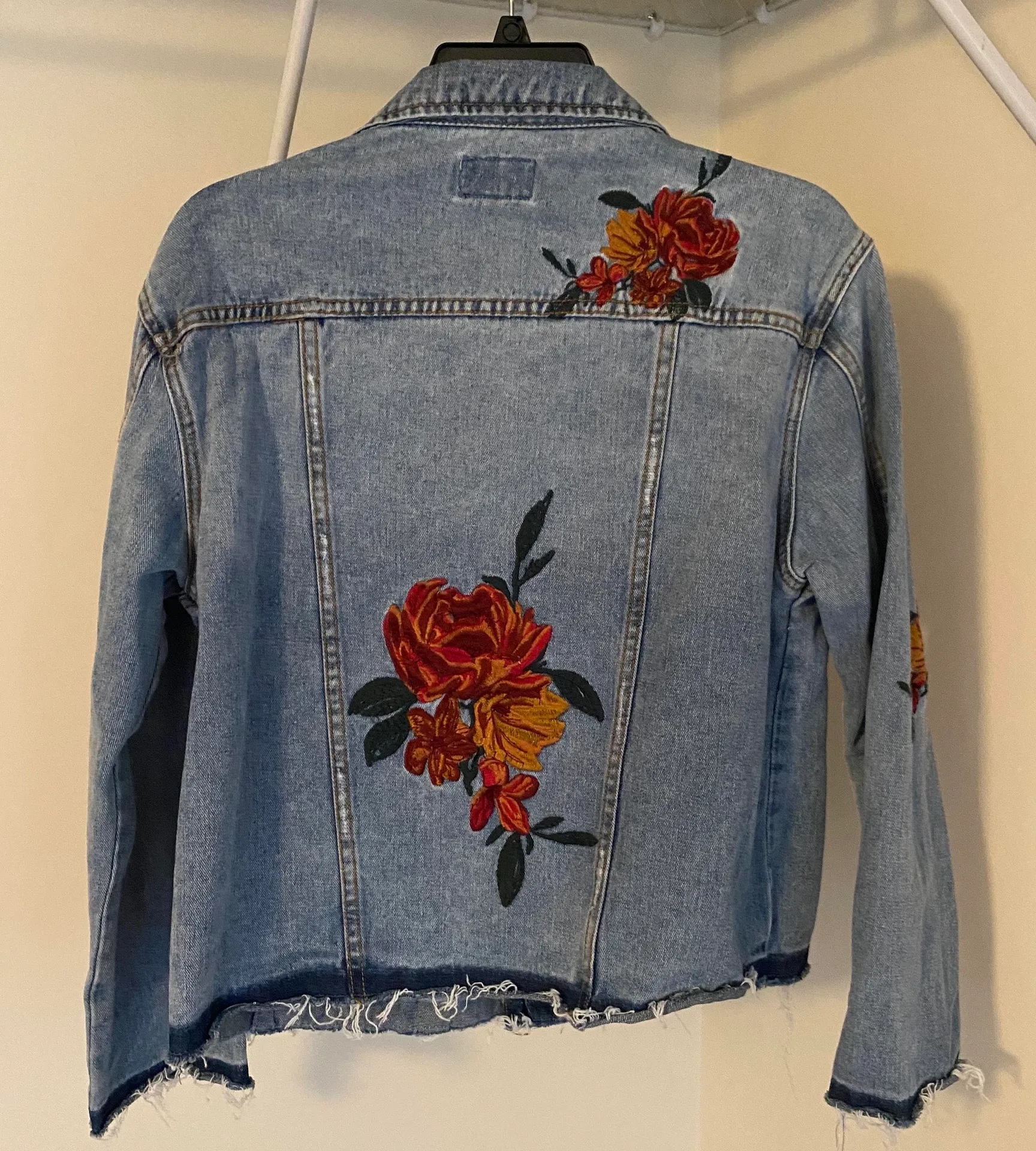 Umgee Jean Jacket Embroidered Flower - Image 6