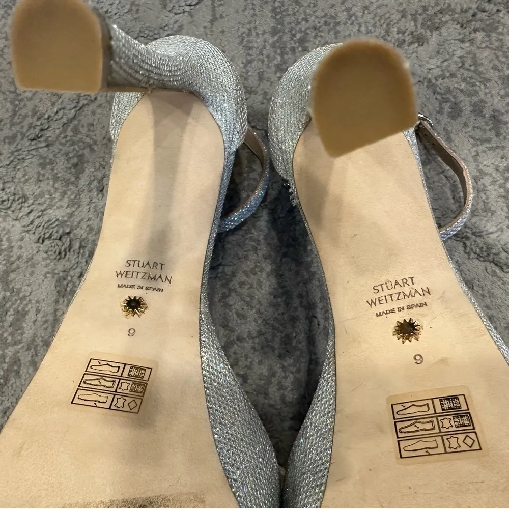 Nudist Hollywood Metallic Platform
Sandals In Silver SIZE 9 - Image 2