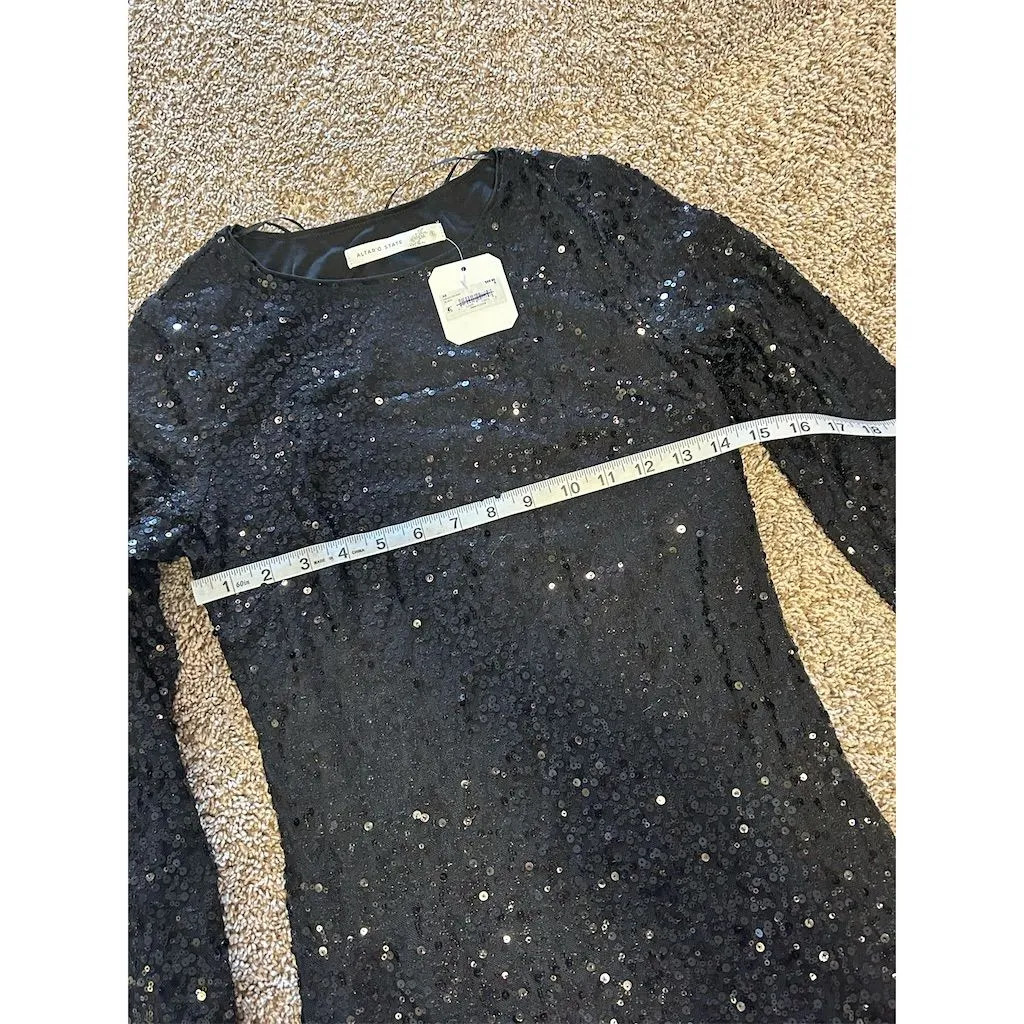 Altar'd State Women's Black Sequin Long Sleeve Bodycon Dress Size S - Image 7