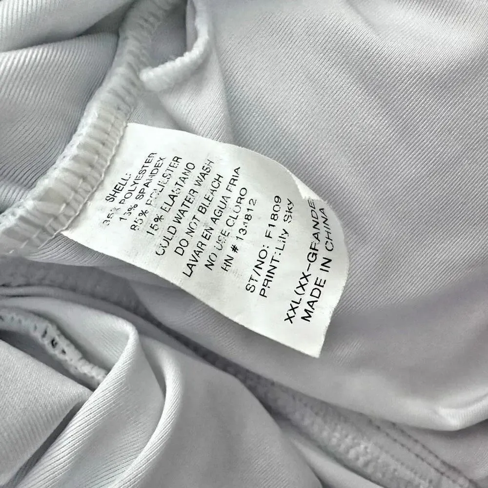 MARINA WEST | Blue Pink White Floral One Piece Swimsuit Ruched Waist Lilly | XXL Blue - Image 6