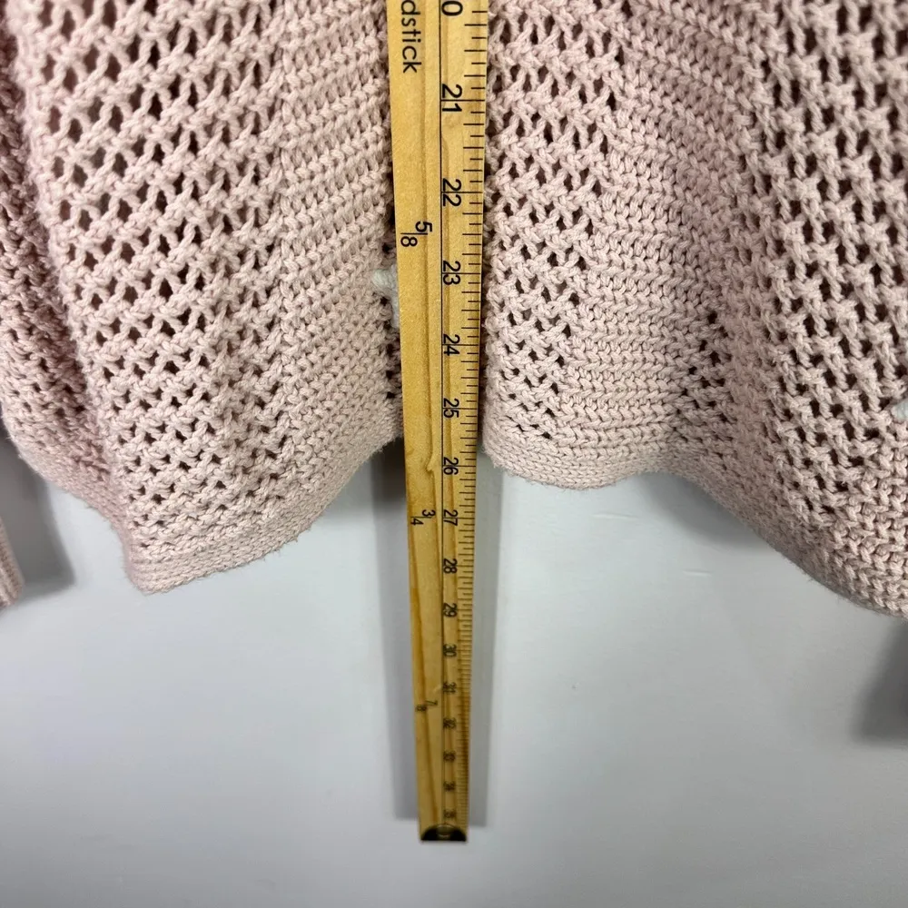 Express Pink Star Sweater M V Neck Knit Pullover Y2K Kawaii Pastel Softcore Cozy - Image 4