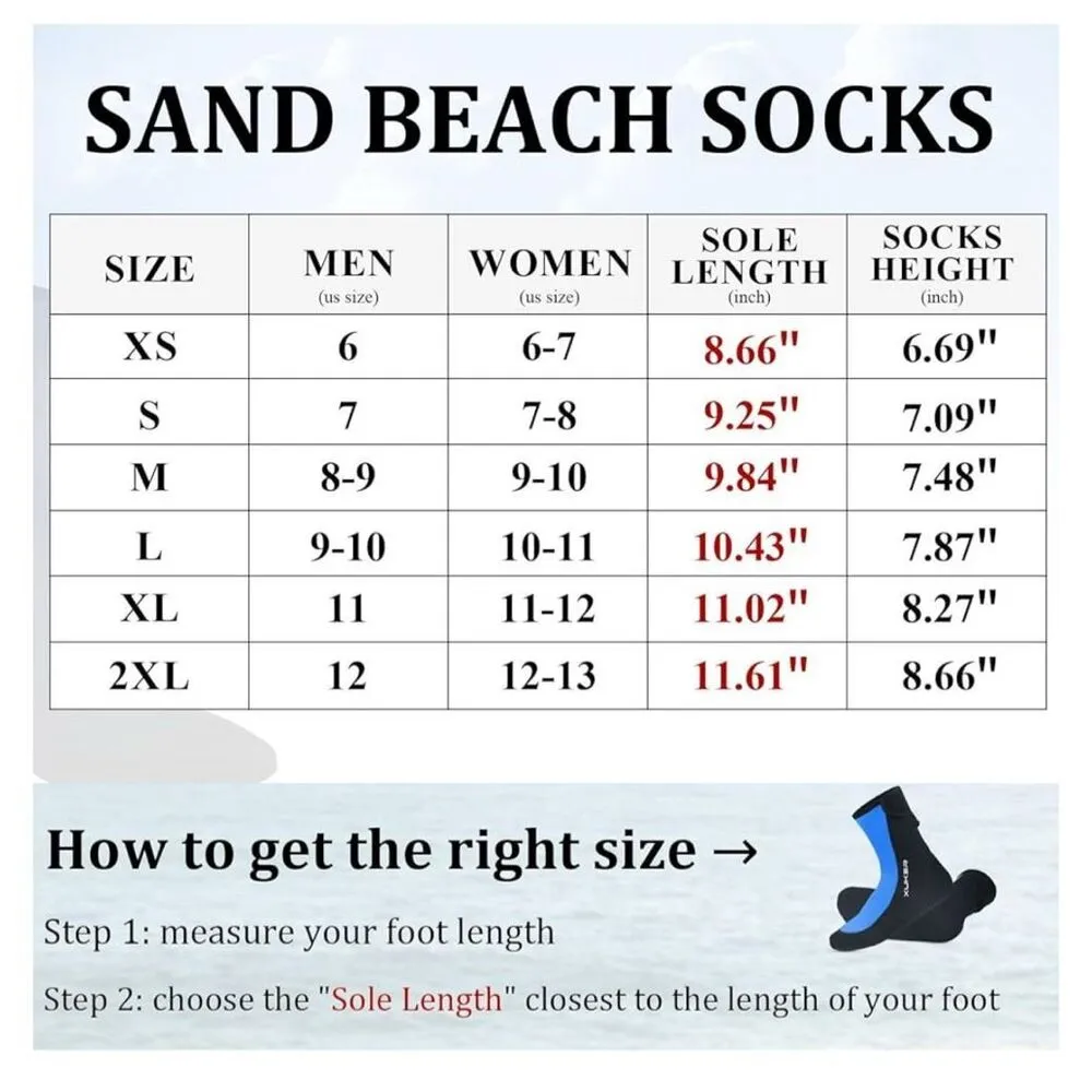 NEW Sand Proof Beach Volleyball Socks Anti Slip Quick Dry Water Socks Swim Dive Black Size undefined - Image 3