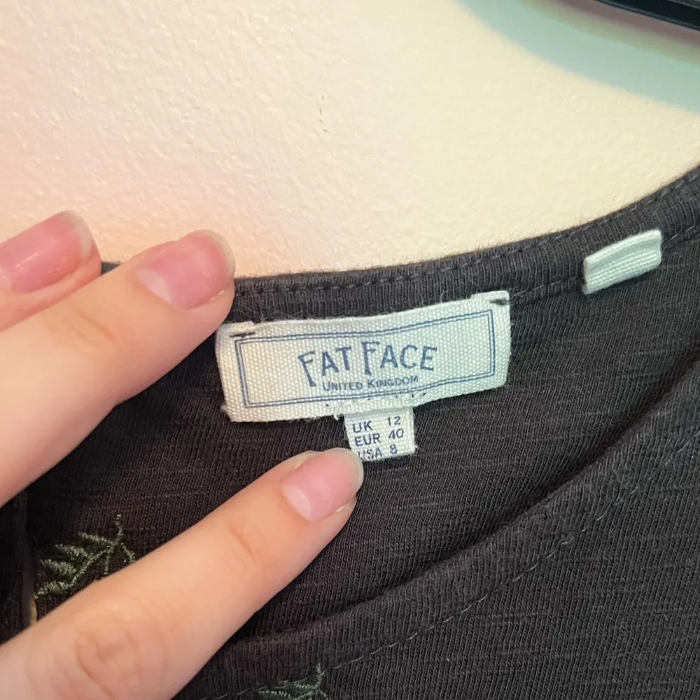 fat face floral embroidered dress | size 8 dress Black - Image 5