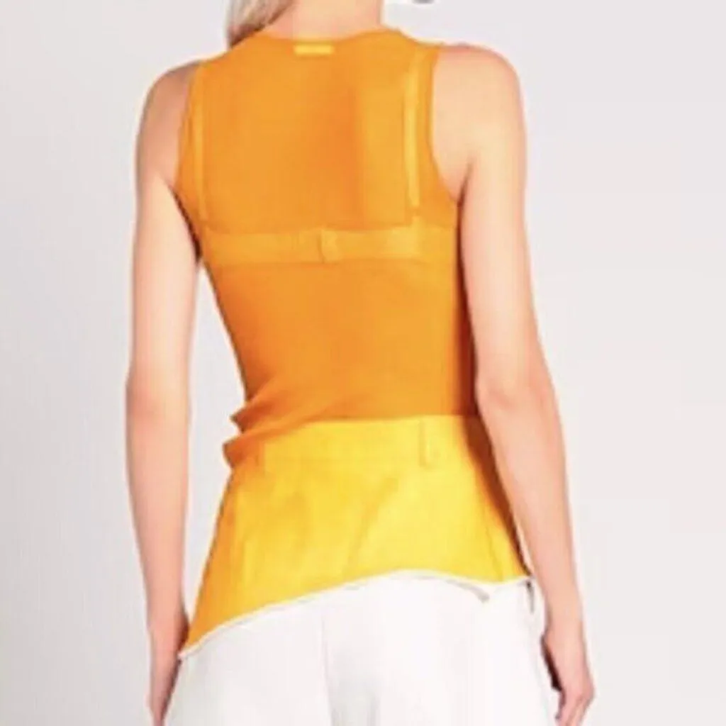 Acne orange asymmetrical sleeveless top S - Image 5