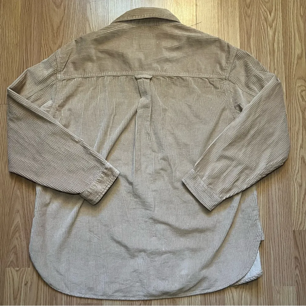 American Eagle Dreamy Drape Oversized Corduroy Shirt/Jacket Olive Women’s Size L - Image 6