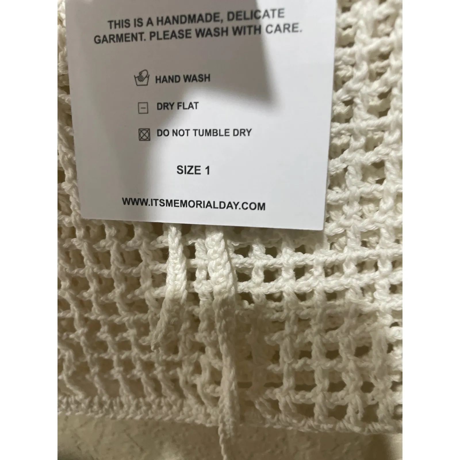 MEMORIAL DAY Heart Crochet Miniskirt in Ecru Size‎ Small - Image 6