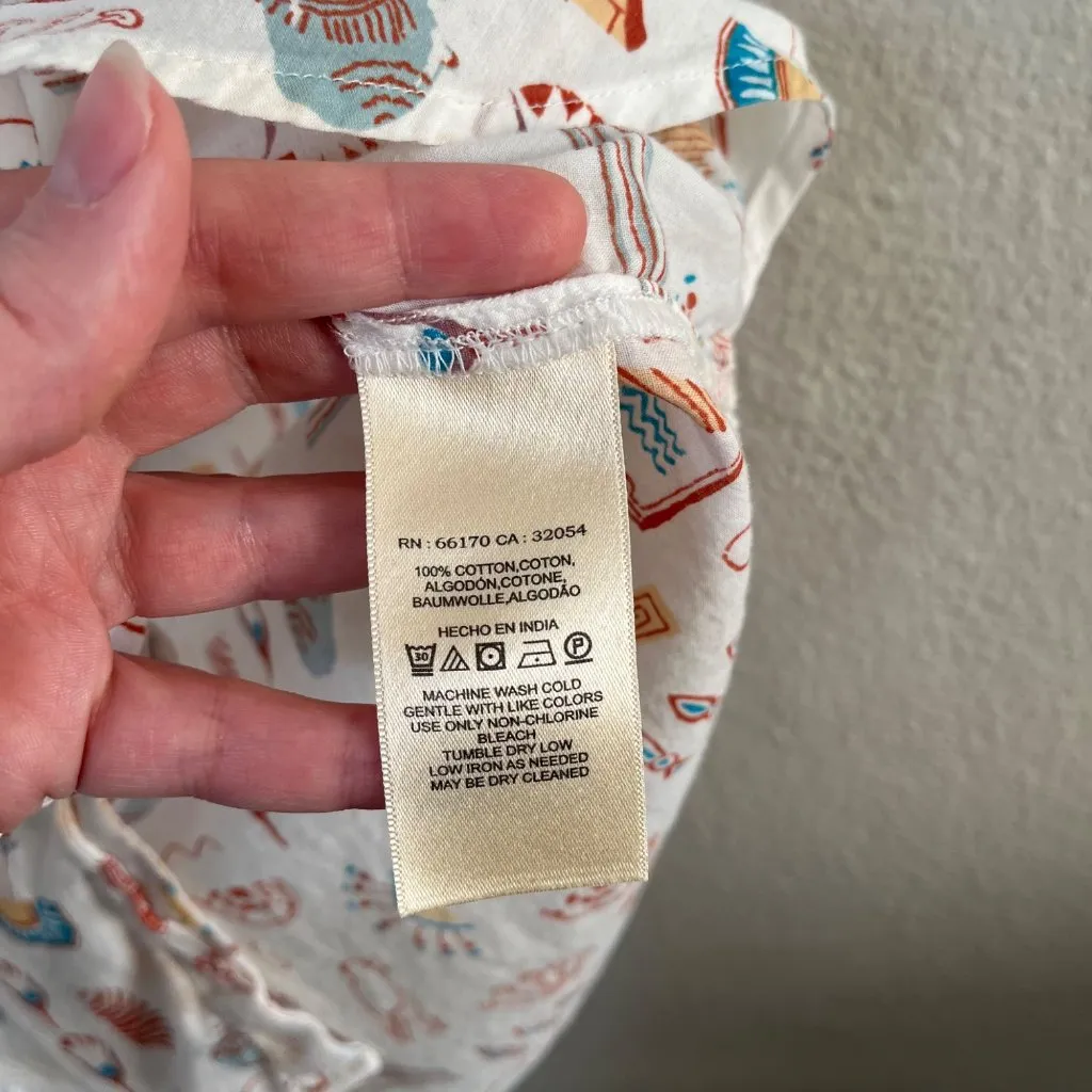 Anthropologie Danielle Kroll Womens Small Sleeveless Blouse Egyptian Art Print - Image 8