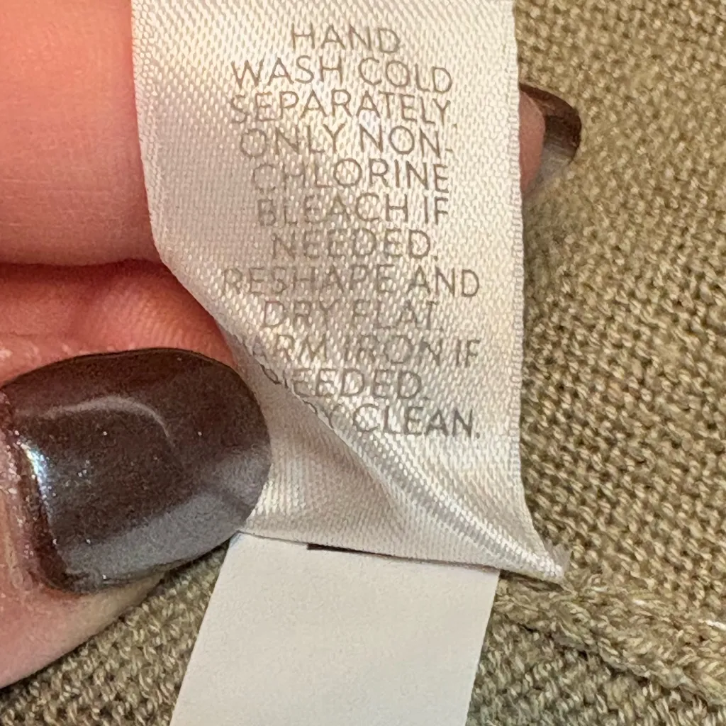 J. Jill Linen Blend Button Front Sweater Dress Size M Sage Green NWT Size M - Image 7