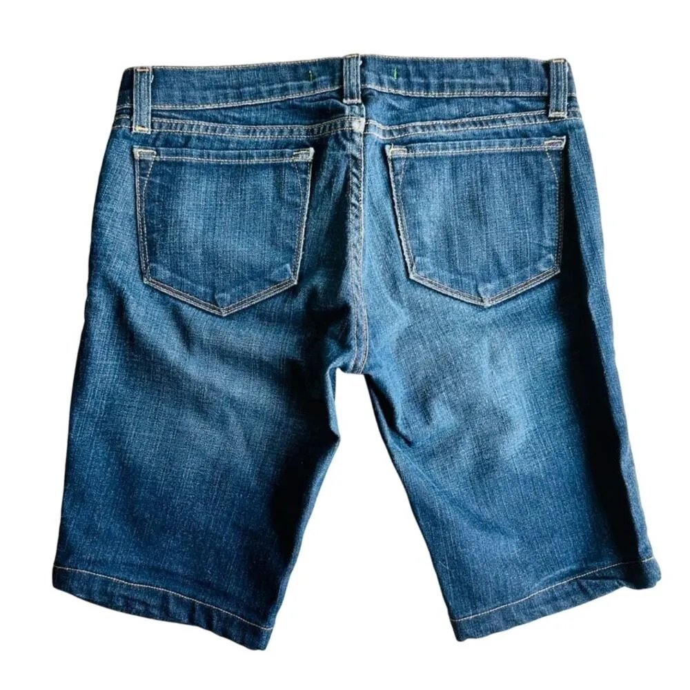 J Brand Jean Short Long Bermuda Size 26 5 Pocket Belted Mid Rise Stretch - Image 5