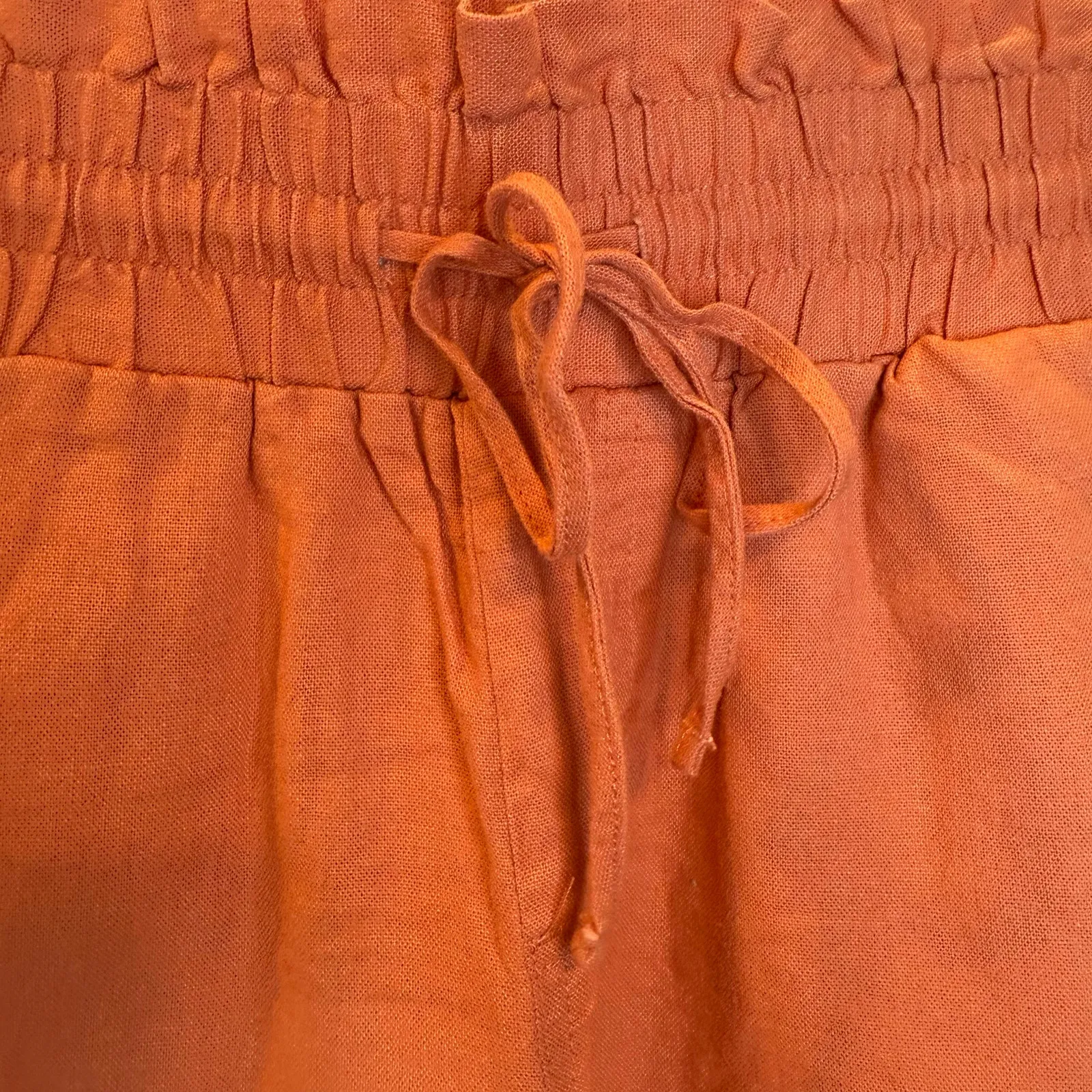 A New Day Coral Shorts XS Womens Paperbag Casual Drawstring Linen Summer - Image 3