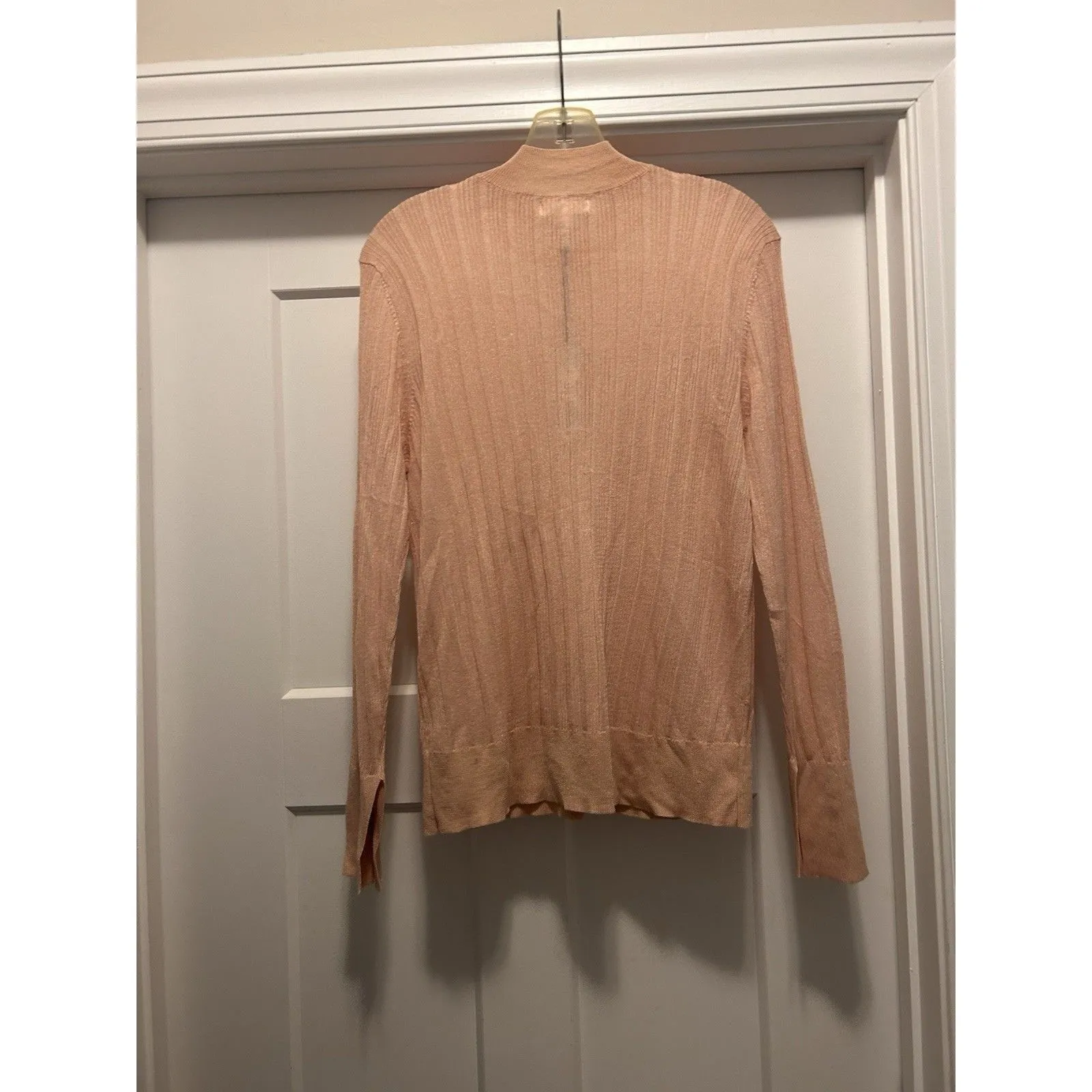 New Women's Mock Turtleneck Lightweight Pullover Sweater Balletcore Pink Medium - Image 4