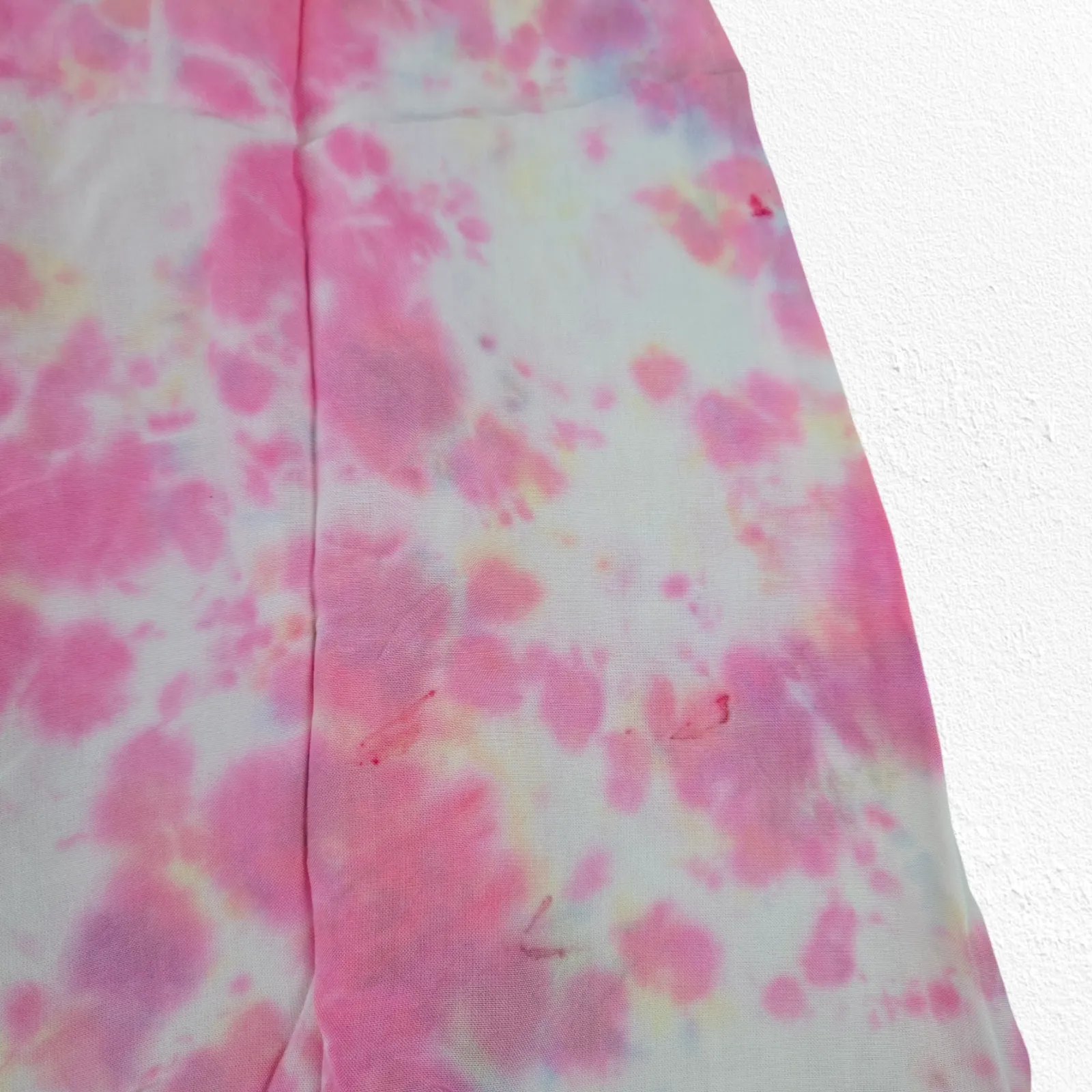 Pink White Tie Dye Smocked Off the Shoulder Area Stars Kaia Dress Size Small - Image 9