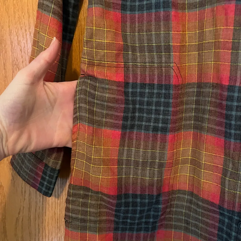 Toad&Co Multicolor Plaid Shirt Dress Red - Image 6