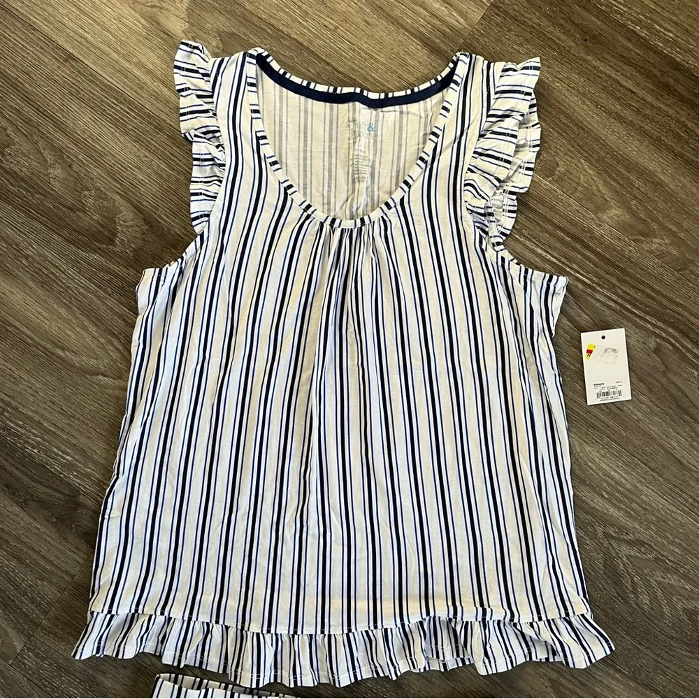 Croft & Barrow Blue and White Striped Pajama Set - Image 3