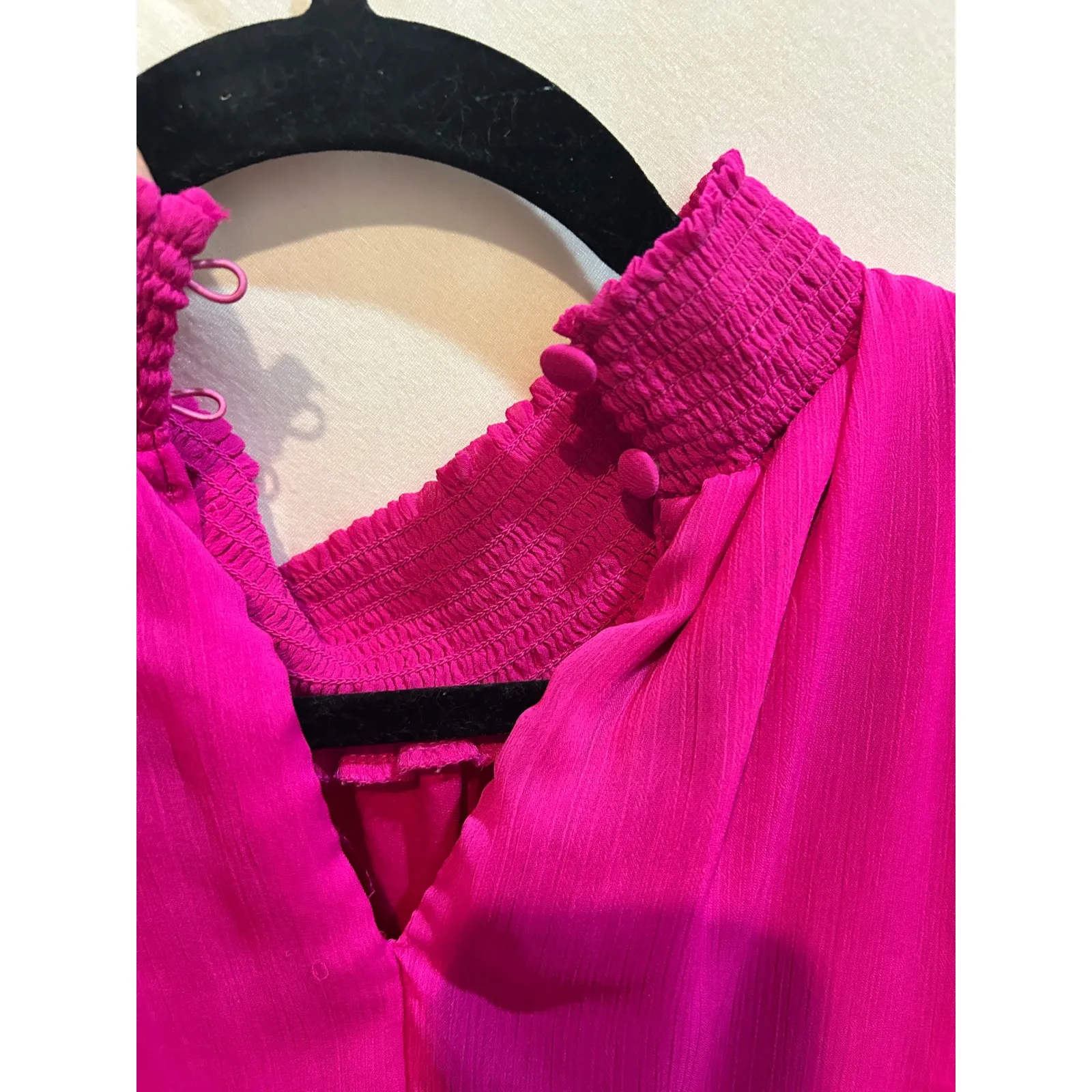 FLAWED MSK Pink Ruffle‎ Dress Sleeveless Mock Neck Mini Party Cocktail Dress Size M - Image 5