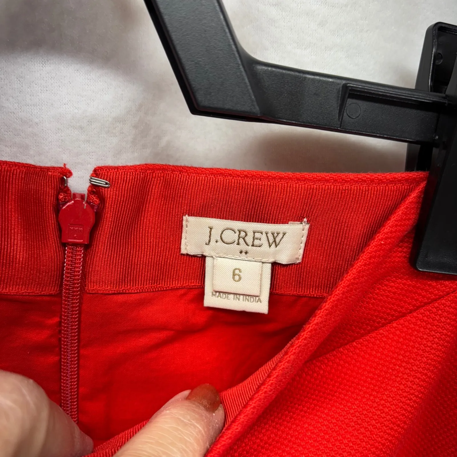 J.Crew Red Lace Trim Mini Skirt‎ Size 6 - Image 3