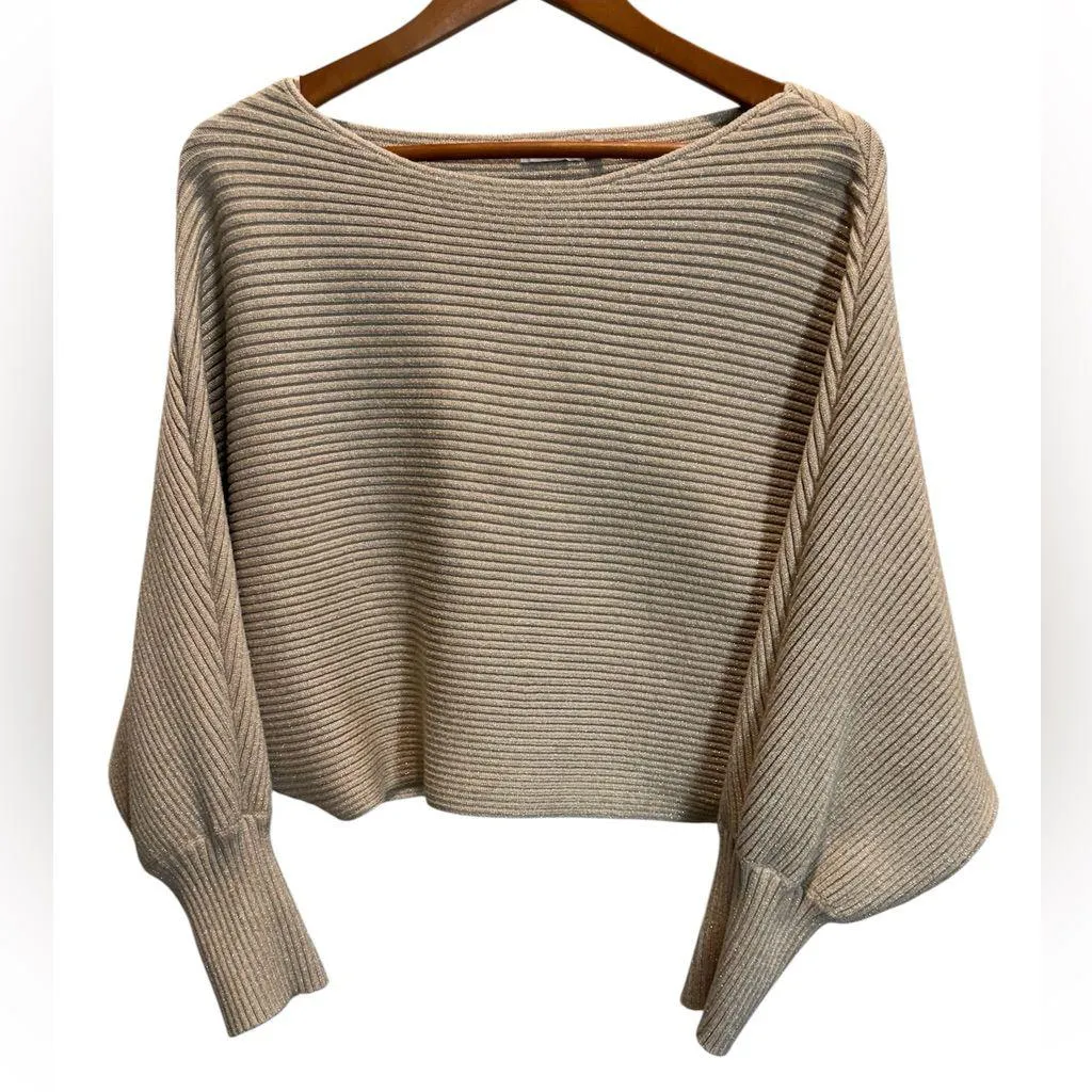 Lush Ribbed Beige Women's Sweater size L - Image 2