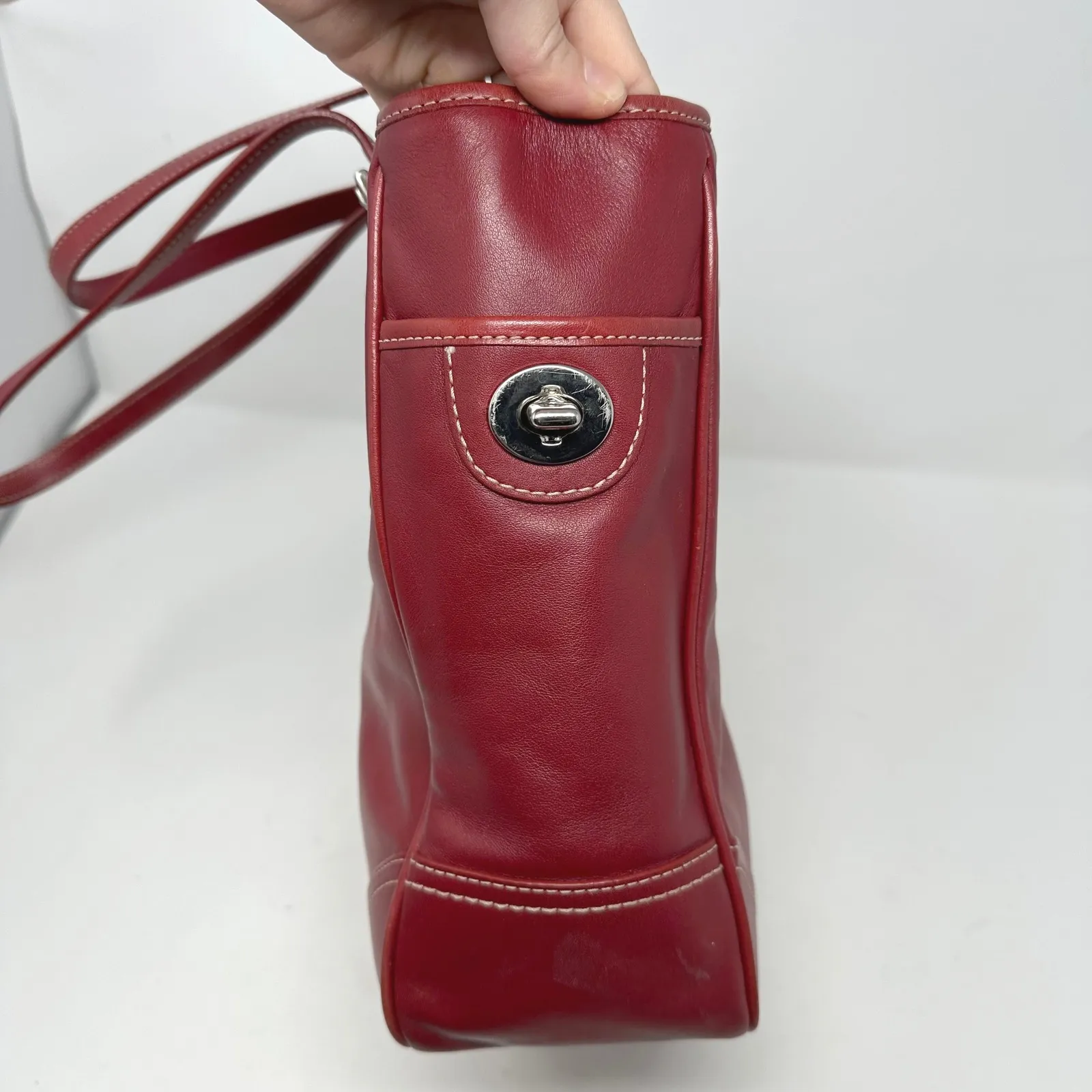 Coach Legacy Hampton Gallery Tote Leather‎ Red F11396 - Image 3