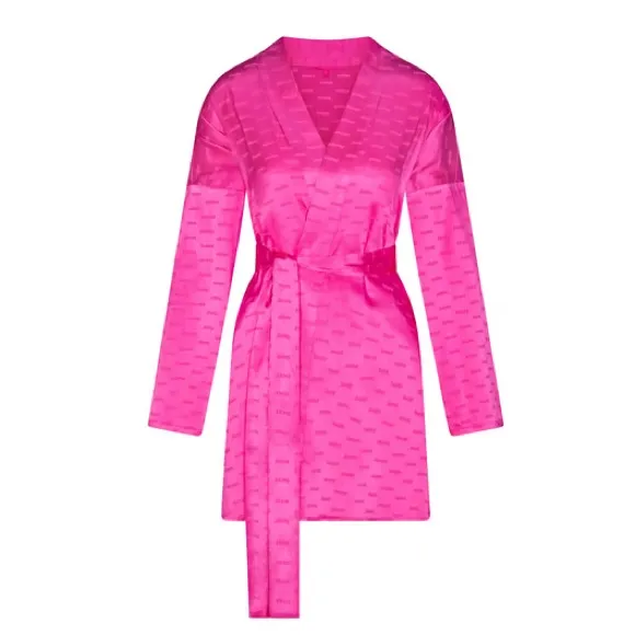 Skims Jacquard Mini Robe - Hot Pink - Image 2