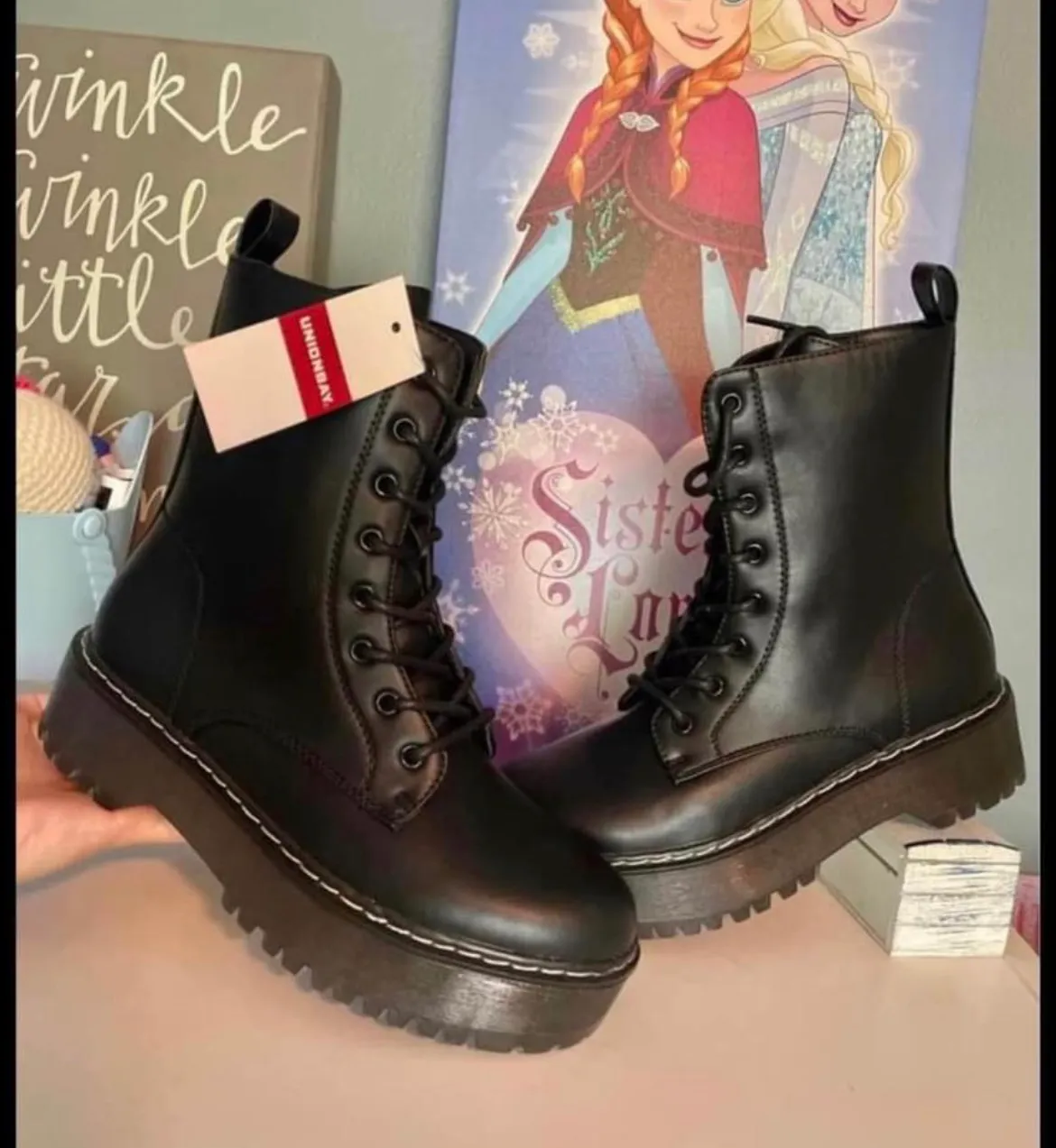 Unionbay Kiwi Leather Platform Combat Boots - Image 8