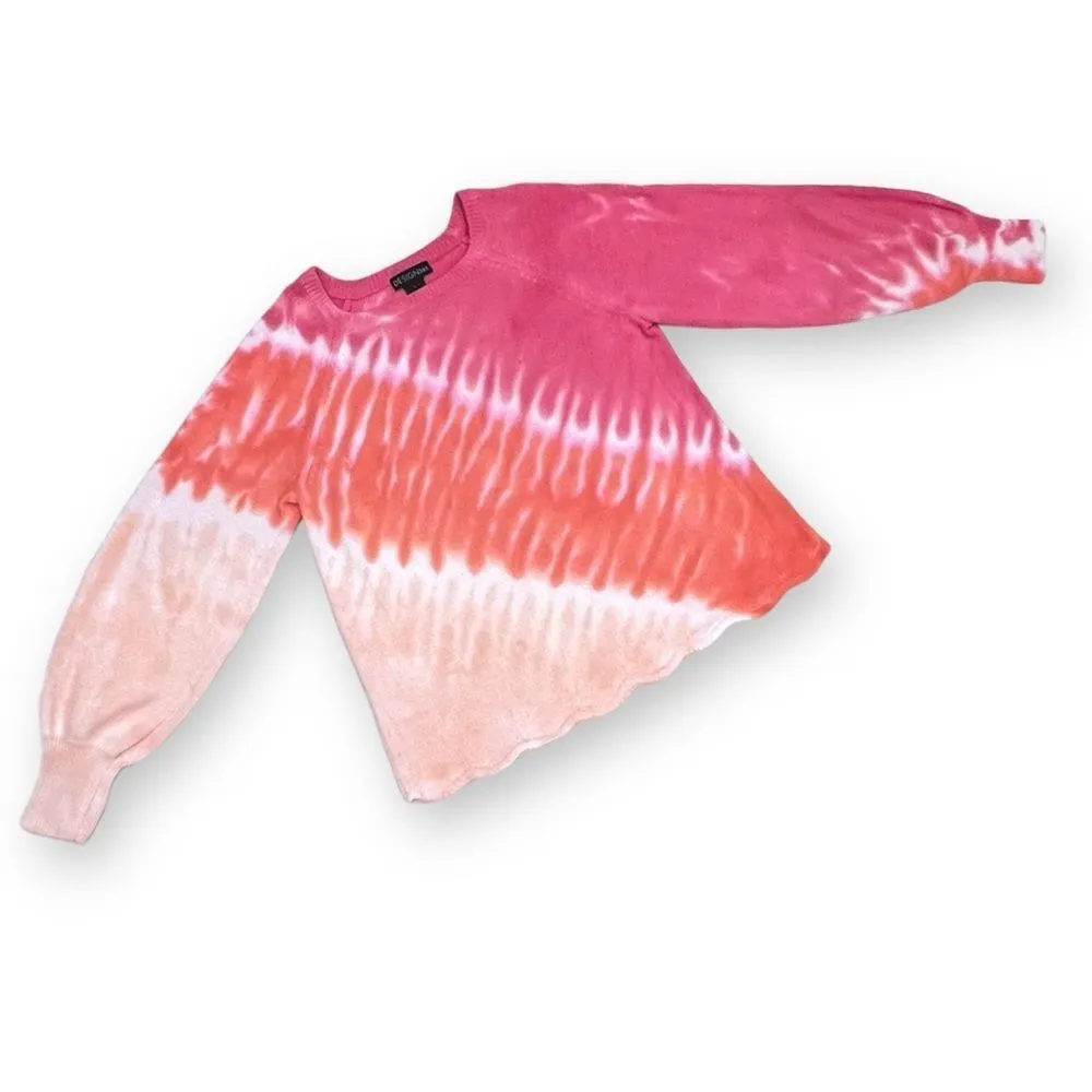 Design 365 Pink and Orange Tie Dye Sweater Size Large - Image 11