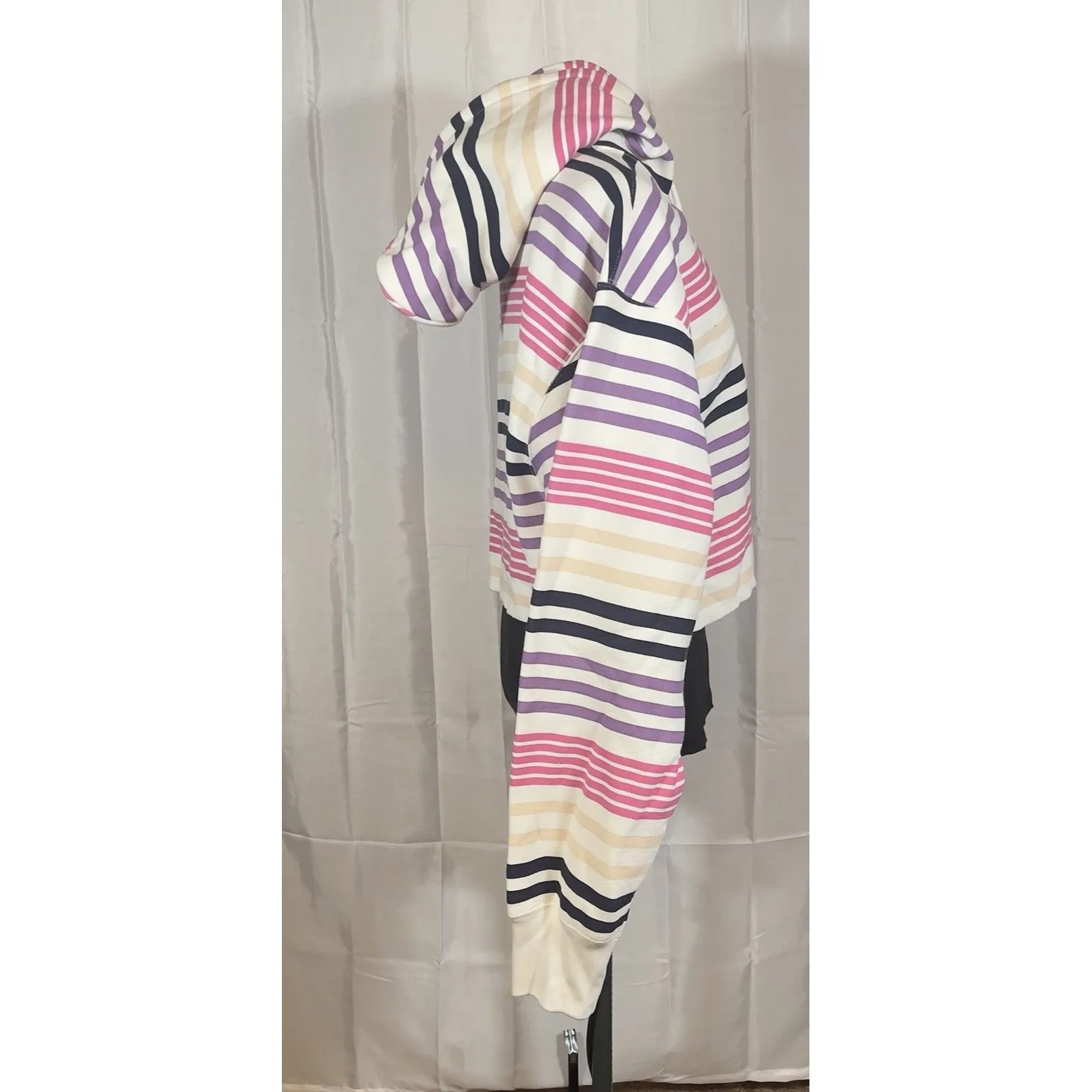 Champion Urban Outfitters Cotton Blend Crop Stripe Sweatshirt Hoodie Size XL NWT - Image 4