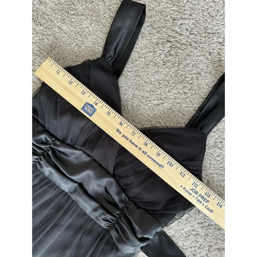 Taboo Black Empire Waist Chiffon Beaded Knee Length Dress Small Whimsygoth Y2K - Image 10