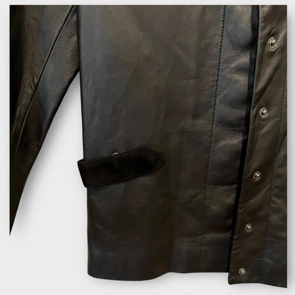 Veda 'Calder' Suede & Leather Jacket Size Small Black - Image 6