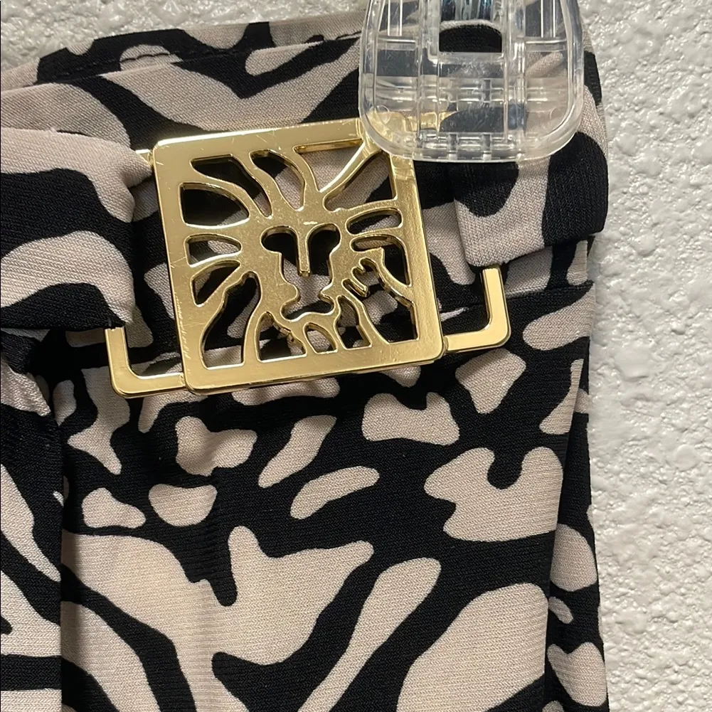 Anne Klein Black and White Ruched Pencil Midi Skirt - Image 4