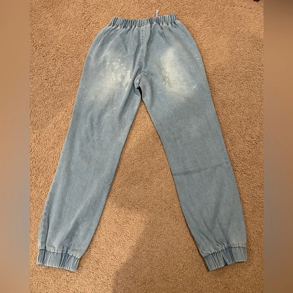 Women's Fashion Y2K High Waist Skinny Stretch Ripped Denim Jeans Blue Size undefined - Image 3